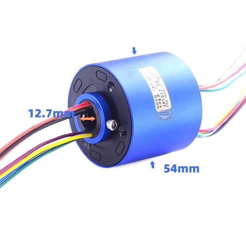 SRT012-54-0810 12,7mm Delikli Slip Ring 8 Kanal 10A-Mile Geçmeli Slip Ring