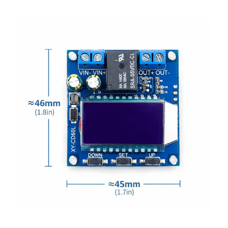 XY-CD60L Güneş Pili Şarj & Deşarj Kontrol Modülü | DC 6-60V Akü Koruma Kartı | LCD Ekranlı