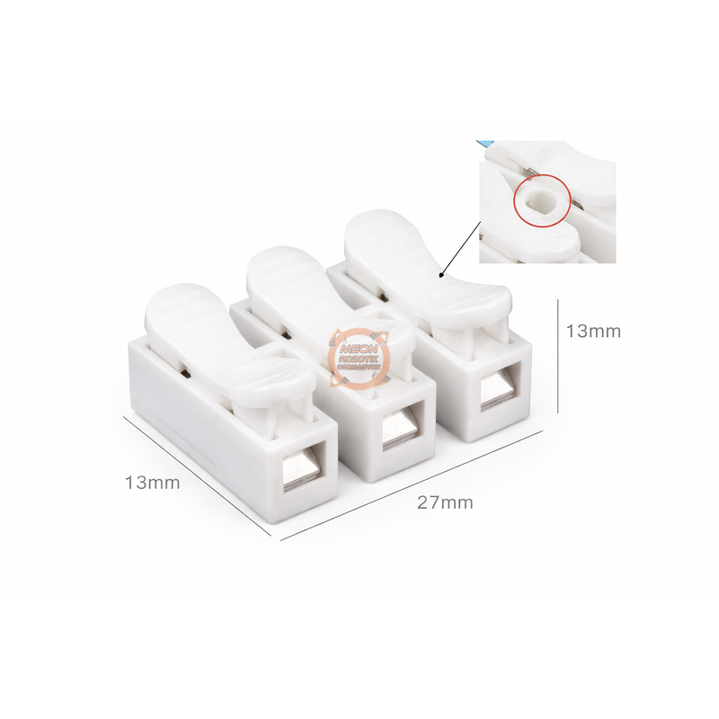 Basmalı Klemens Yaylı 3'lü | 20A 400V Aletsiz Kablo Bağlantı Klemensi(Kopya)