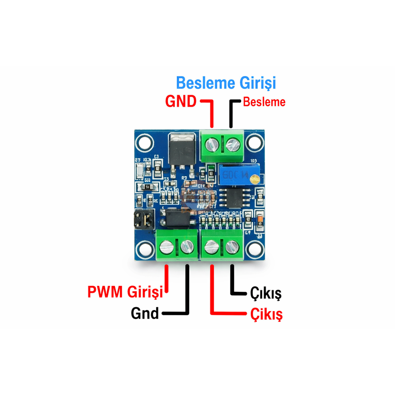 PWM to Voltaj Dönüştürücü Modül (0-10V) - Optik İzolasyonlu, 12-30V DC Beslemeli