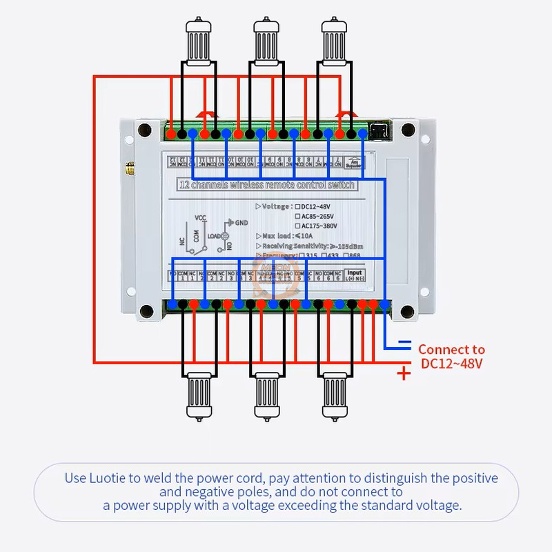 433 MHz Kablosuz Röle Kiti 12 Tuşlu | 500m Menzil | RF Uzaktan Kumanda | 12 Kanal