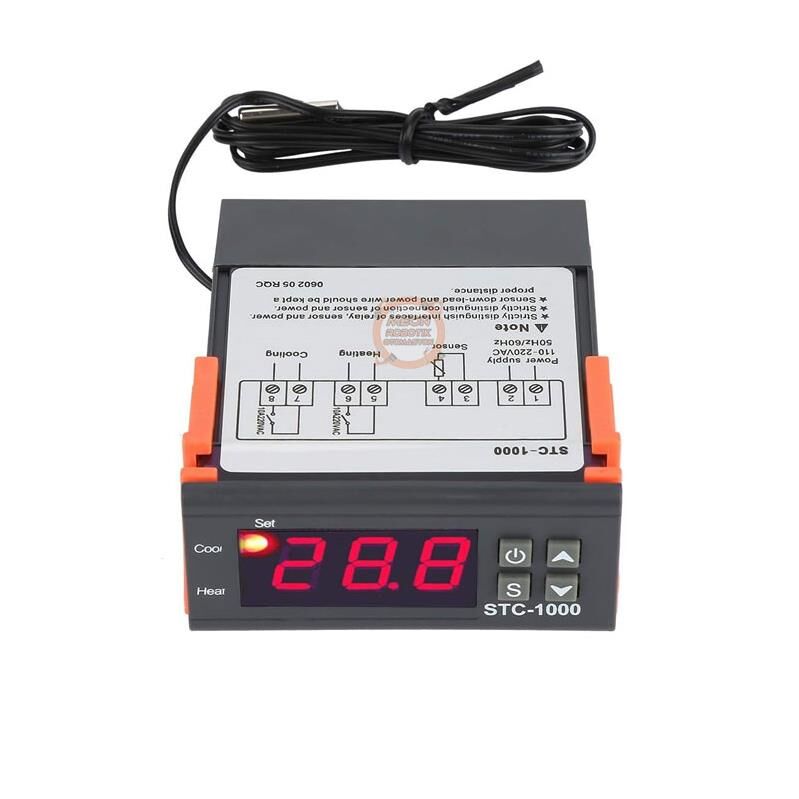 STC-1000 220V Ekranlı Dijital Termostat Sıcaklık Kontrol Cihazı