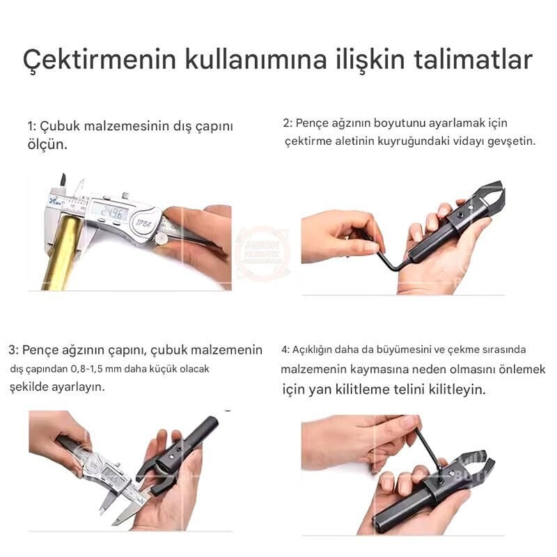 CNC Torna Otomatik Parça Çektirme Aparatı – Düz Saplı Bar Çektirme (Ø20mm Sap / 2–50mm Aralık)