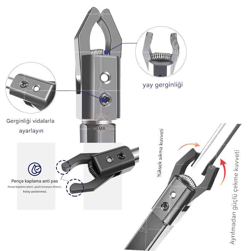 CNC Torna Otomatik Parça Çektirme Aparatı – Düz Saplı Bar Çektirme (Ø20mm Sap / 2–50mm Aralık)