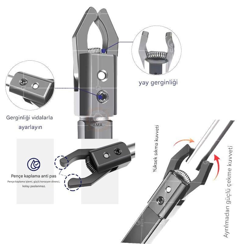 CNC Torna Otomatik Parça Çektirme Aparatı – Düz Saplı Bar Çektirme (Ø20mm Sap / 2–50mm Aralık)