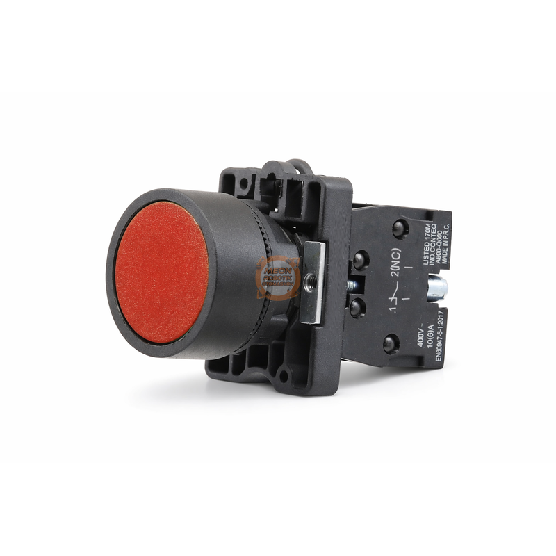 22mm Kırmızı Yaylı Buton | Normalde Kapalı (NC) – Endüstriyel Switch - LAY5-EA42