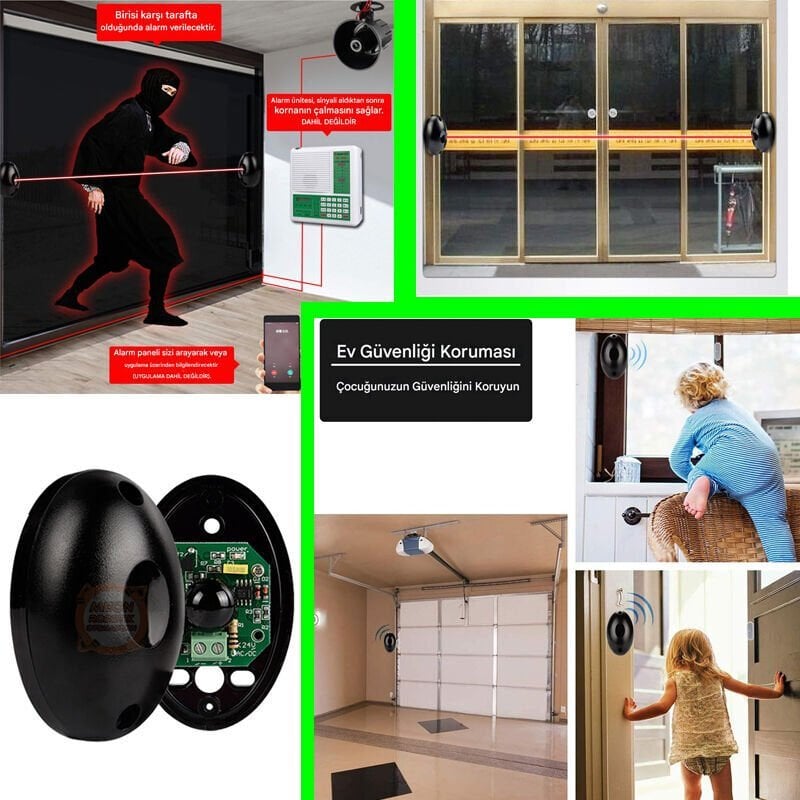 Bariyer Sensörü AC/DC 12-24V Kızılötesi Fotoselli Işın Sensörü