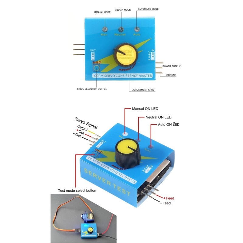 Servo Motor Hız Kontrol Test Cihazı 3 Kanal ESC Tester (CCPM Servo Tester)