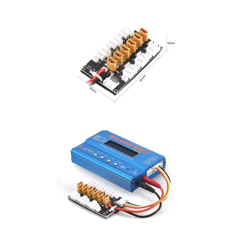 Lipo Pil Paralel Şarj Adaptörü XT30 1S-3S – 6 Port 20A LiPo Şarj Kartı