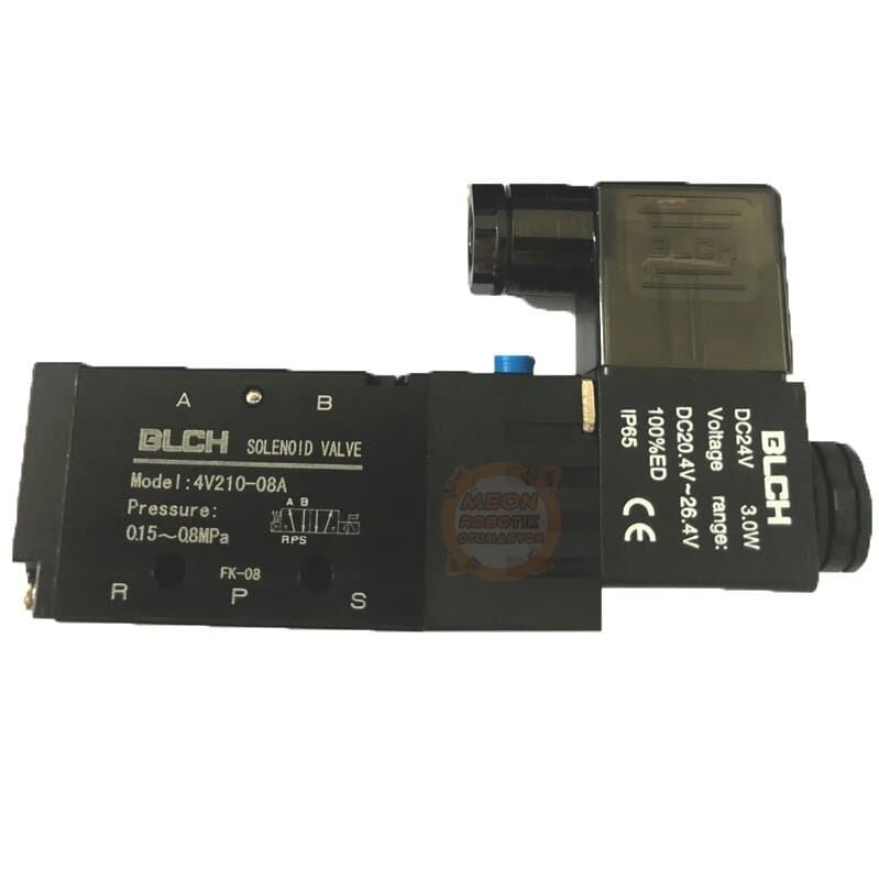 Blch 4V210-08B Dc 24V 2 Pozisyonlu 5 Yollu Pnömatik Solenoid Valf