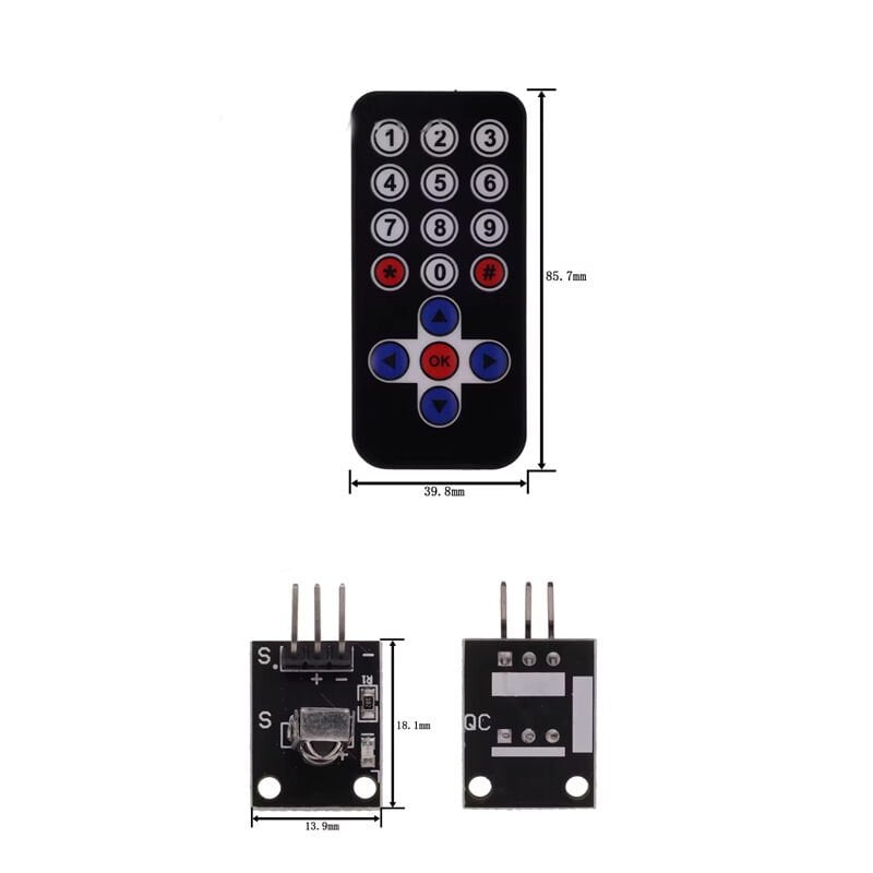 IR Alıcı Verici Kumanda Seti – Arduino Uyumlu 17 Buton IR Remote Kontrol Kiti