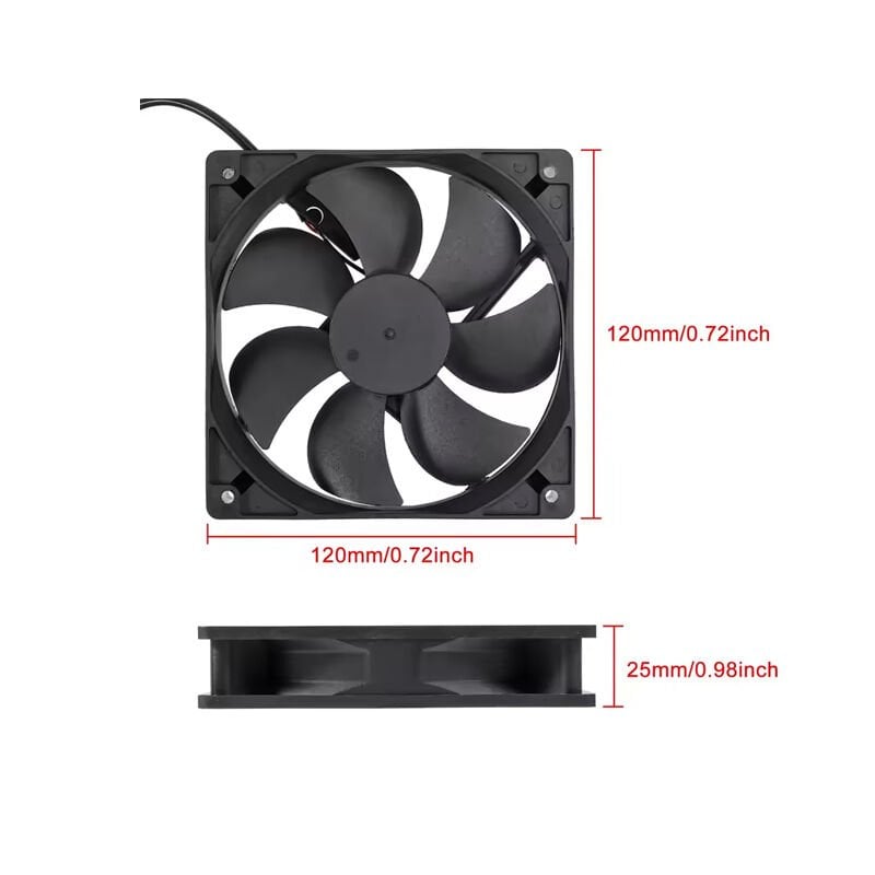 24V DC Kare Fan 120x120x25mm Soğutma Fanı
