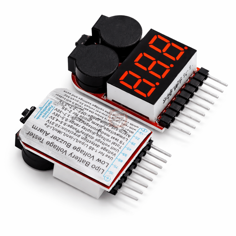 LiPo Volt Ölçer 1S-8S Alarm Modülü Hücre Gerilim Test Cihazı RC Drone Arduino Uyumlu