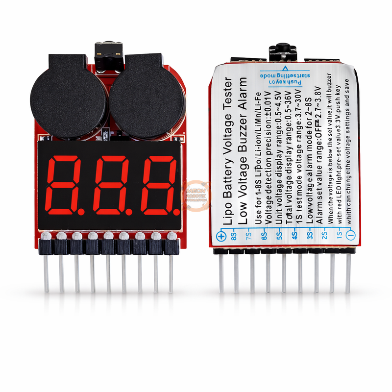 LiPo Volt Ölçer 1S-8S Alarm Modülü Hücre Gerilim Test Cihazı RC Drone Arduino Uyumlu