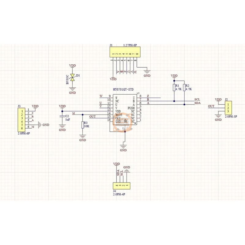 MT6701 Manyetik Encoder 14-Bit PWM ABZ SSI Açı Sensörü Modülü