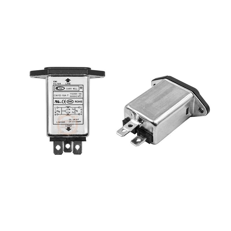 CW1D-10A-T EMI Filtreli Soket 250V 10A C14 Erkek Şebeke Gürültü Filtresi
