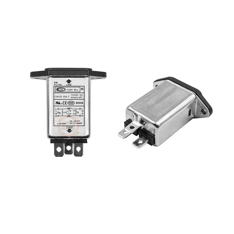 CW1D-10A-T EMI Filtreli Soket 250V 10A C14 Erkek Şebeke Gürültü Filtresi