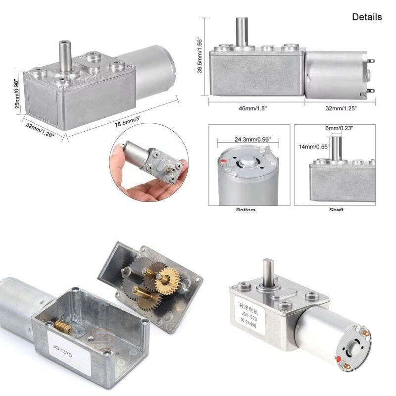 JGY370 12V 66 Rpm Redüktörlü L Tipi Yüksek Torklu Dc Motor