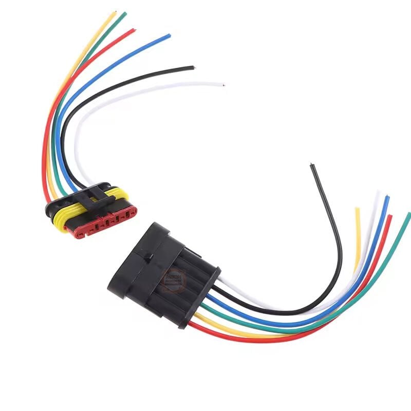 6-Pin Su Geçirmez Kablolu Konnektör Soket Takımı-Araba Oto Marin Elektrik Soket Kiti