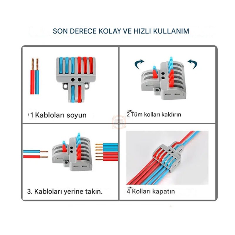 3 Giriş 6 Çıkışlı Klemens Kablo Bağlantı Terminali Aç Kapa Kilitli Çoklu Bağlantı Konnektörü
