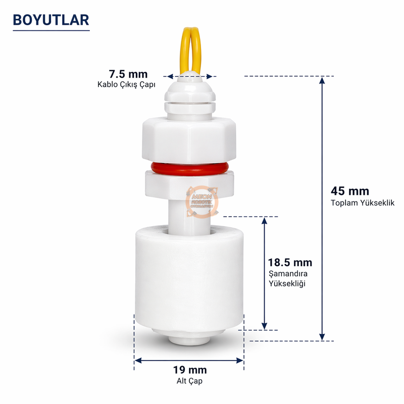 Su Seviyesi Sensörü Şamandıralı ZP3208 45x19 mm Tank Sıvı Seviye Anahtarı