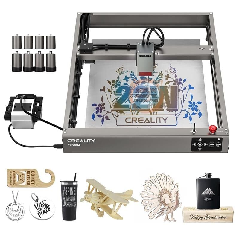 Creality Falcon2 22W Lazer Gravür Kazıma Kesme Makinesi Hava Destekli