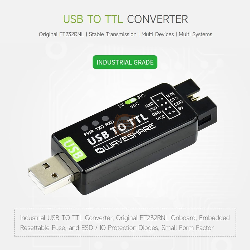 USB TTL Endüstriyel FT232RL Waveshare Dönüştürücü Modül