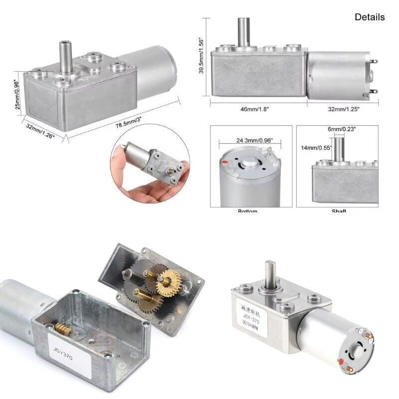 JGY370 12V 150 Rpm Redüktörlü L Tipi Yüksek Torklu Dc Motor
