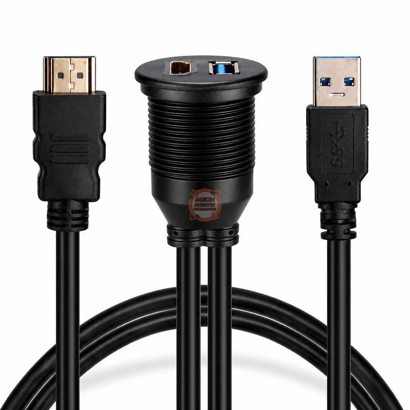 USB HDMI Panel 2 Metre USB 3.0 + HDMI Gömme Montaj Uzatma Kablosu