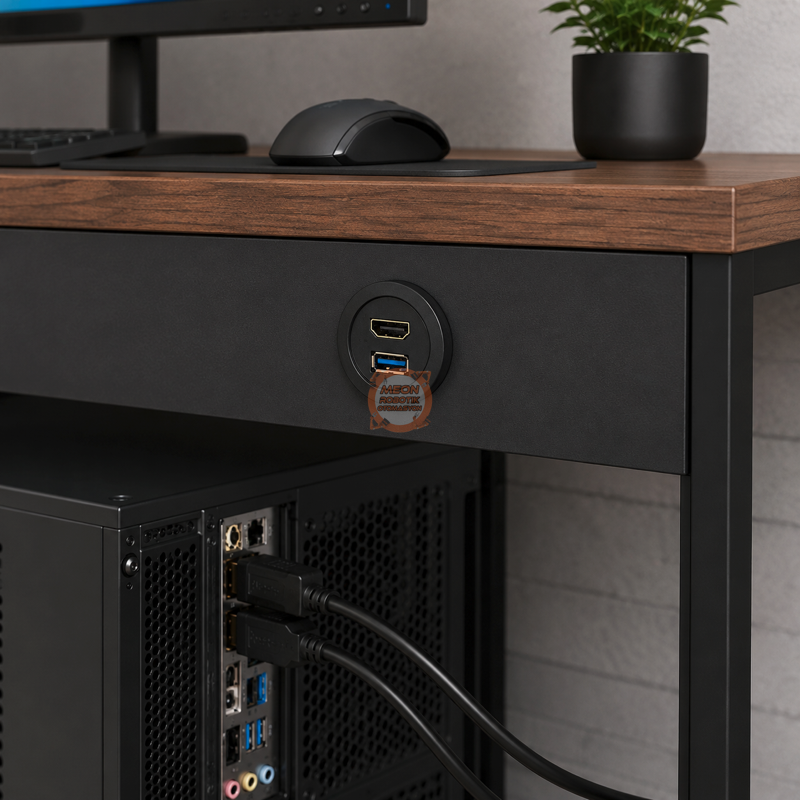USB HDMI Panel 2 Metre USB 3.0 + HDMI Gömme Montaj Uzatma Kablosu