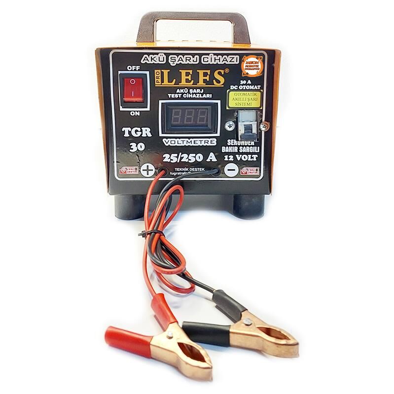 Pro Lefs 12 Volt 30 Amper Bakır Sargılı Akü Şarj Cihazı-Akıllı Otomatik Şarj Sistemli