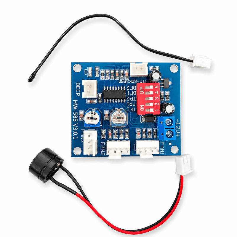 Fan Kontrol Devresi 12V 5A PWM Sıcaklık Problu 3 Fan Hız Kontrol Modülü