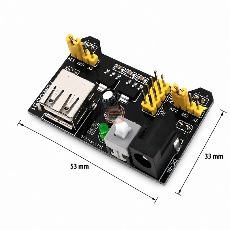 Breadboard Güç Kartı 3.3V/5V MB102 Uyumlu Prototip Devre Besleme Modülü