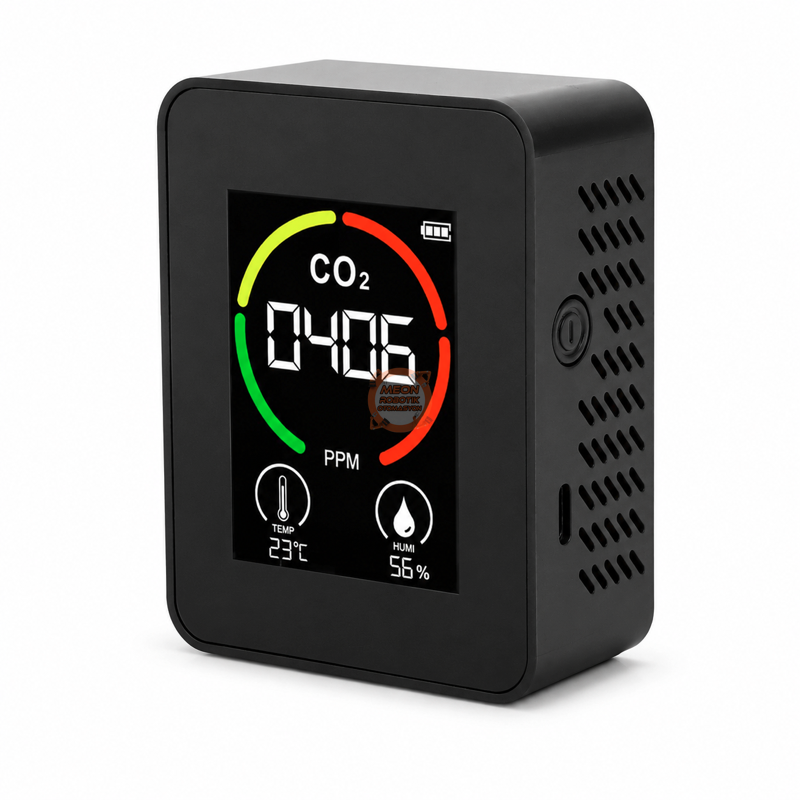 Air Detector 3in1 ZN-MT03 Siyah 5V DC CO2 Sıcaklık Nem Ölçer İç Mekan Hava Kalitesi Cihazı