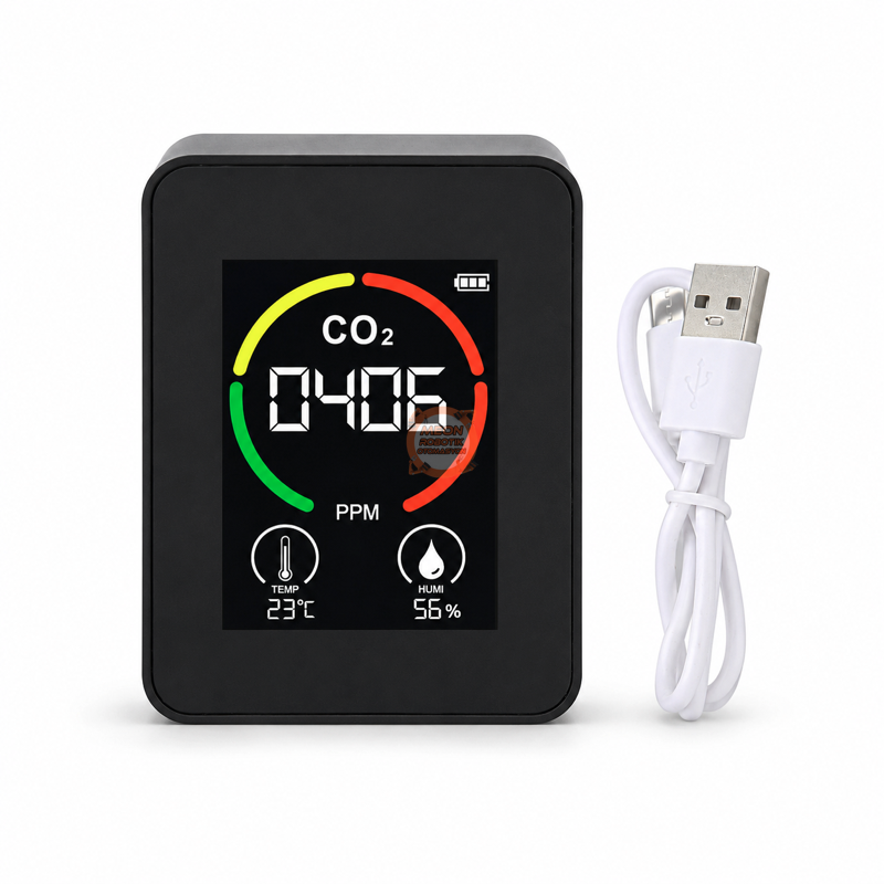 Air Detector 3in1 ZN-MT03 Siyah 5V DC CO2 Sıcaklık Nem Ölçer İç Mekan Hava Kalitesi Cihazı