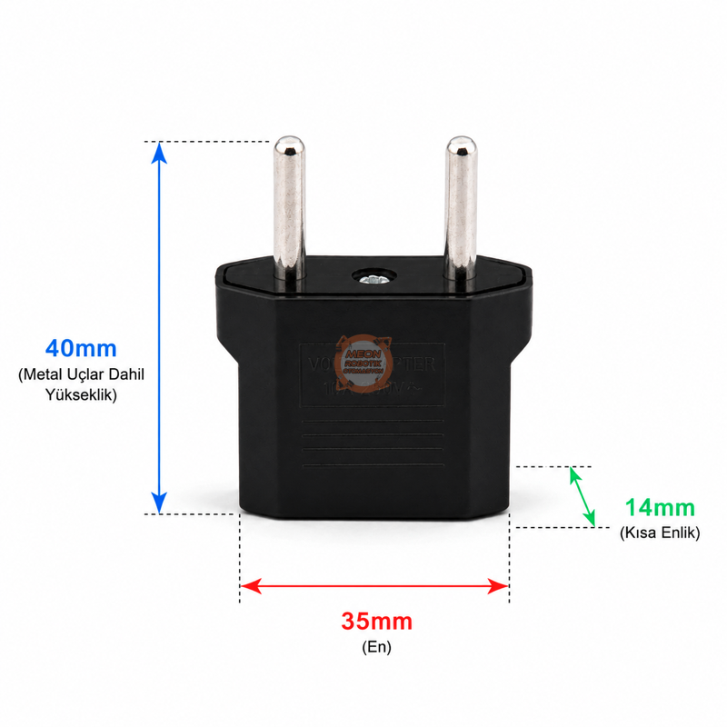Fiş Dönüştürücü 10A 250V Siyah Amerikan Avrupa Adaptör Çevirici