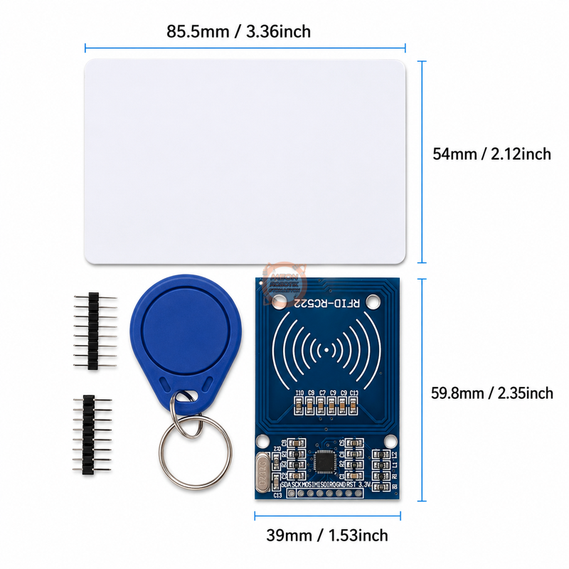 RFID Okuyucu 13.56 MHz RC522 Arduino Uyumlu NFC Kart ve Anahtarlık Seti