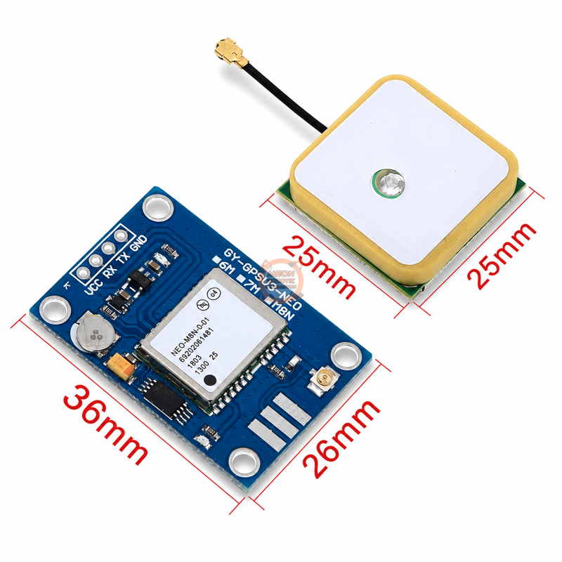 GPS Modülü 72 Kanal u-blox GY-GPSV3 NEO-M8N – Arduino ve Drone Uyumlu