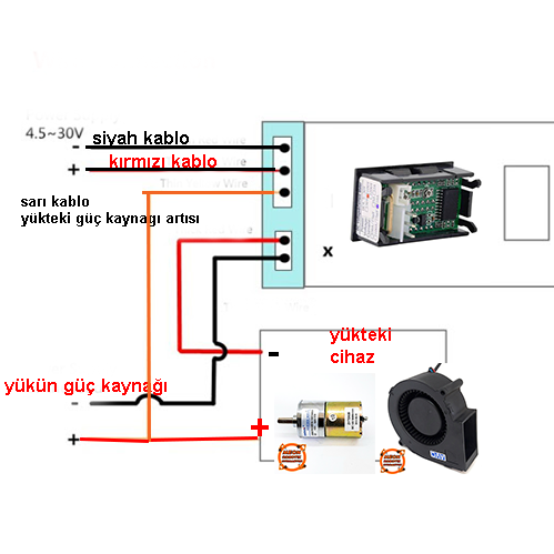 Dijital Voltmetre Dijital Ampermetre DC 100V 10A Gerilim Akım