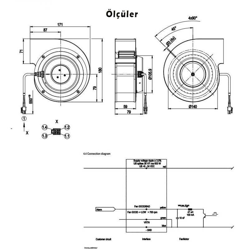 EBMPAPAST 6-24V Salyangoz Fan