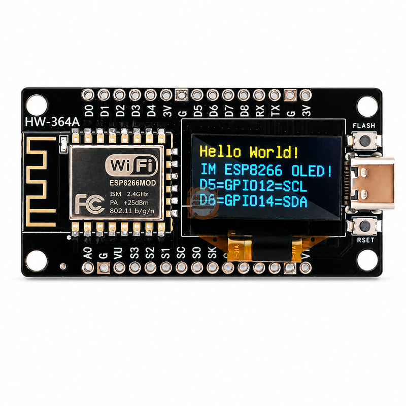 NodeMCU ESP8266 0.96 İnç OLED WiFi Geliştirme Modülü Type-C