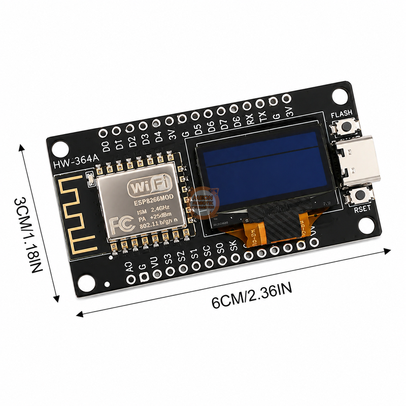 NodeMCU ESP8266 0.96 İnç OLED WiFi Geliştirme Modülü Type-C
