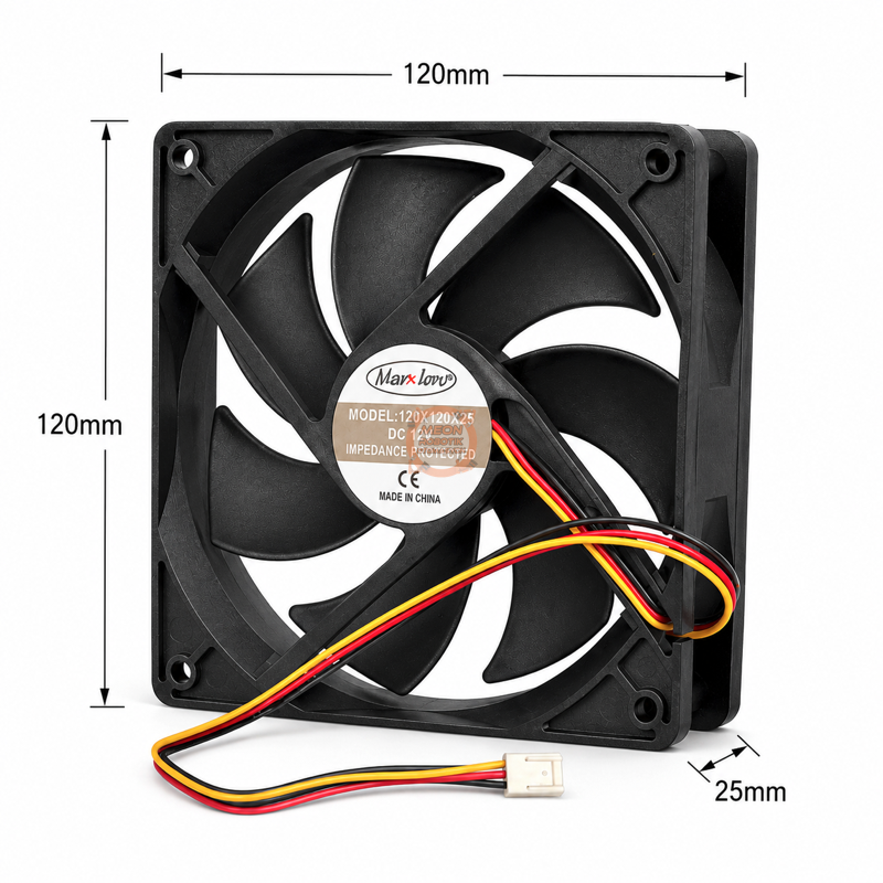 12V DC Fan 120x120x25 mm 0,25A 2200 RPM 3 Pin Soğutma Fanı