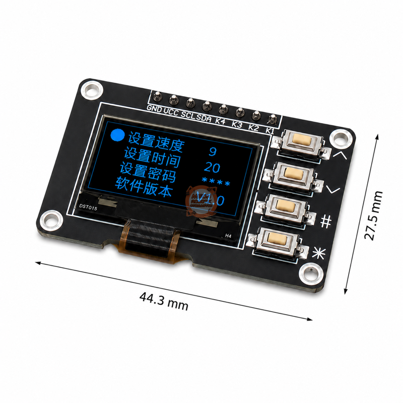 OLED Ekran 0.96 İnç 128x64 SSD1315 I2C 4 Butonlu MAVİ – Arduino Uyumlu