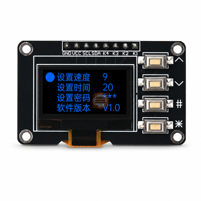 OLED Ekran 0.96 İnç 128x64 SSD1315 I2C 4 Butonlu MAVİ – Arduino Uyumlu