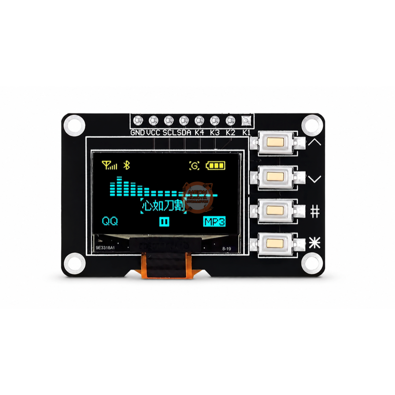 OLED Ekran 0.96 İnç 128x64 SSD1315 I2C 4 Butonlu SARI-MAVİ – Arduino Uyumlu