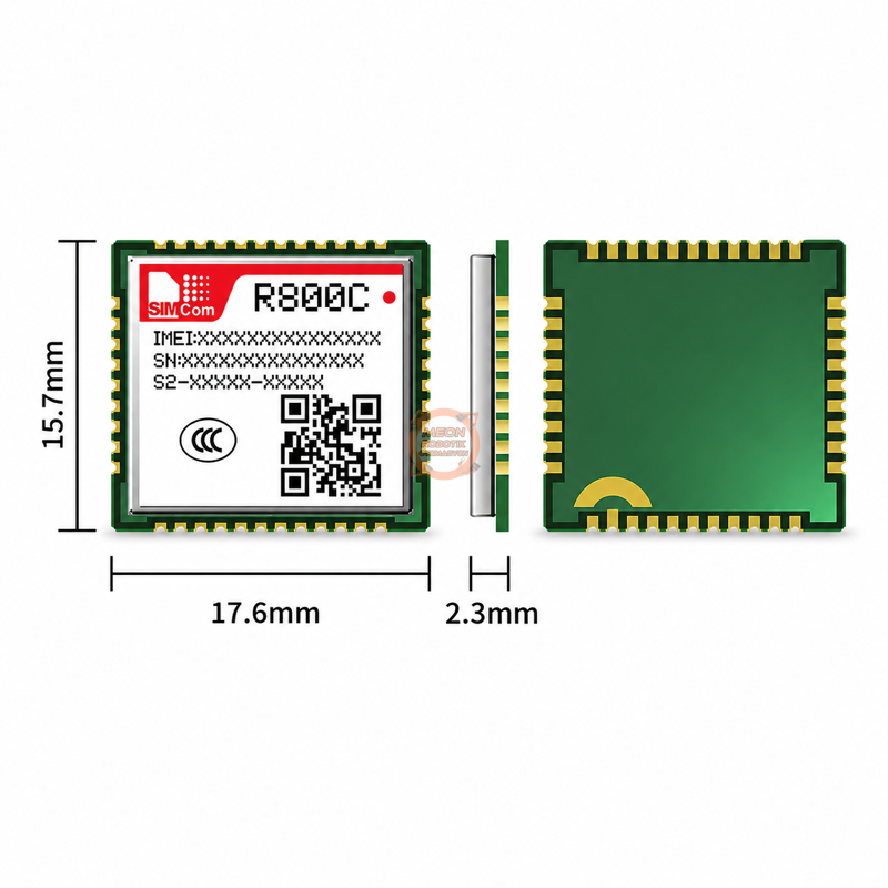 SIM800C GSM GPRS Modül SIMCOM 4 Bant SMT Haberleşme Modülü (IMEI Kayıtlı)