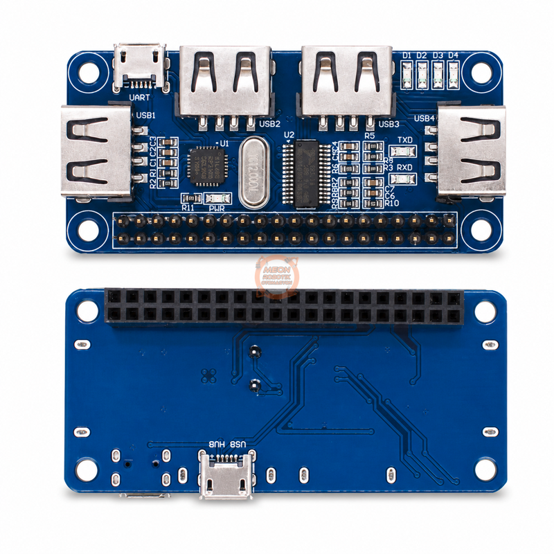 4 Port USB Hub HAT USB-UART Dönüştürücülü Modül Raspberry Pi İçin