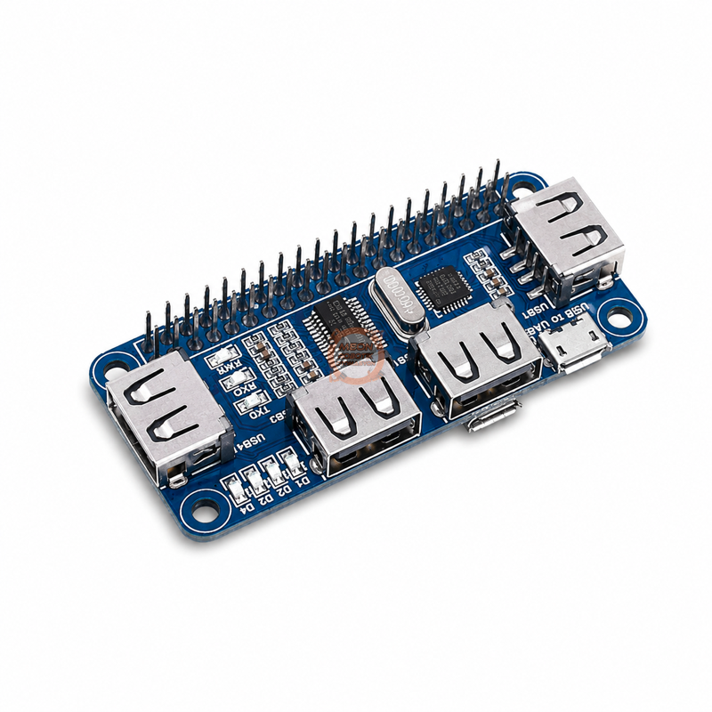 4 Port USB Hub HAT USB-UART Dönüştürücülü Modül Raspberry Pi İçin