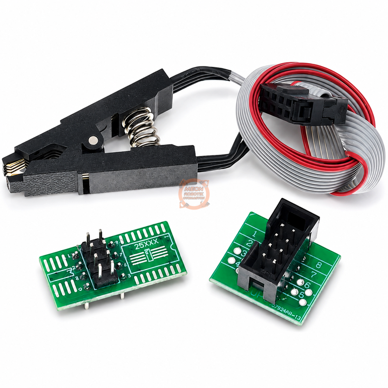 CH341A Programlayıcı 24/25 Serisi EEPROM Flash BIOS + SOIC8 Test Klipsi